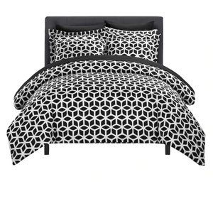 Chic Home Design  Elizabeth 3-Piece Black Duvet Cover Set ~ King Size